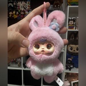 Cute Pink Bunny Plush Keychain